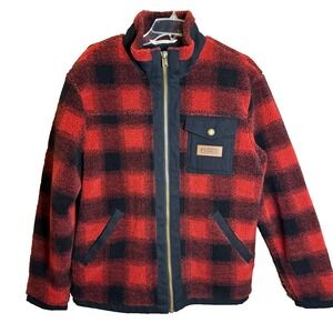 Pendleton Lone Fir Stand-Collar Fleece Jacket Buffalo Plaid Men's Size Medium